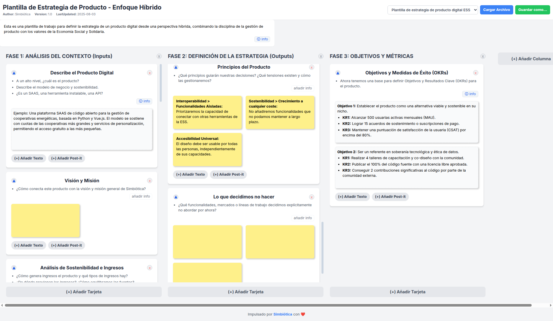 Plantilla de Estrategia de Producto Digital ESS